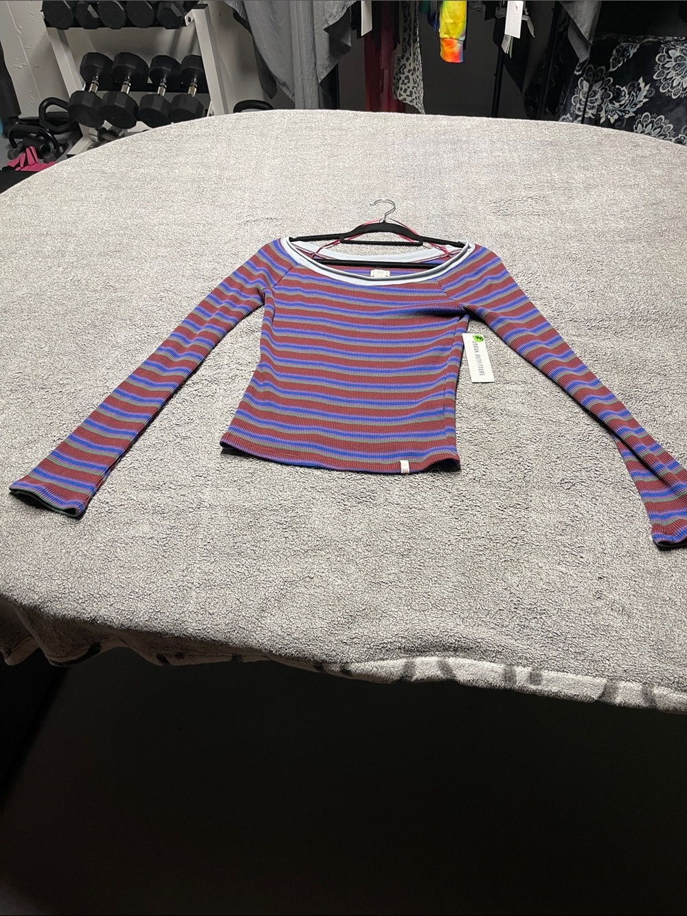 BDG Stella Boatneck Waffle Knit Tee - Picture 2 of 8